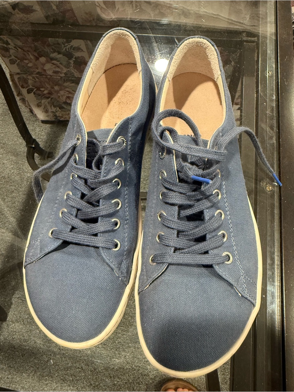 Birkenstock Navy Canvas Lace-Up Sneakers